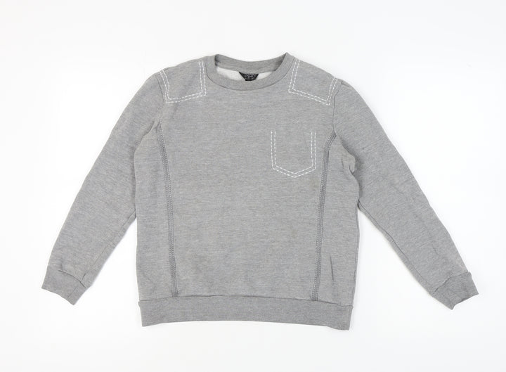 Topshop Women's Grey Crew Neck Pullover Sweatshirt Size 6