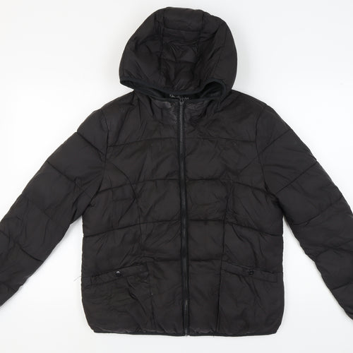 Miss Selfridge Women's Black Puffer Jacket Size 14