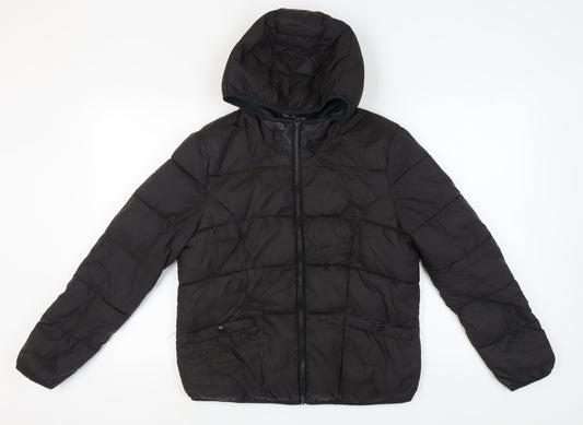 Puffer Bomber Jacket Miss Selfridge Padded Jacket In Black Papaya