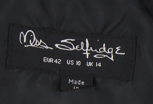 Miss Selfridge Women's Black Puffer Jacket Size 14