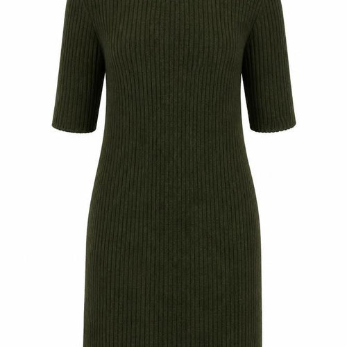 Boohoo Women's Green Knit Dress - Half Sleeve S