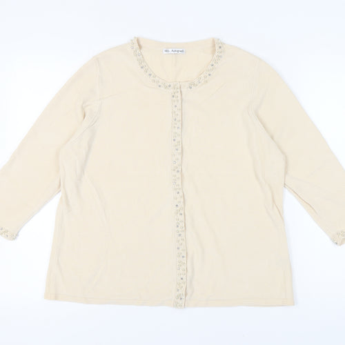 Marks and Spencer Women's Beige Beaded Cardigan Size 20