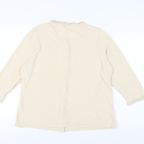 Marks and Spencer Women's Beige Beaded Cardigan Size 20