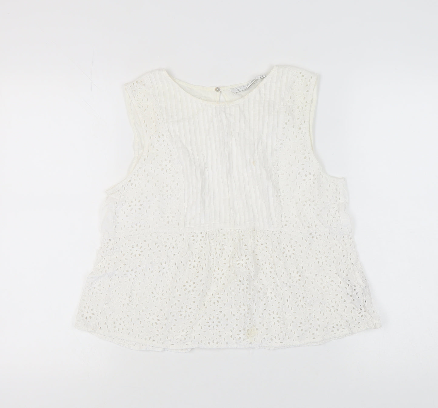 Zara Women’s White Cotton Sleeveless Blouse M