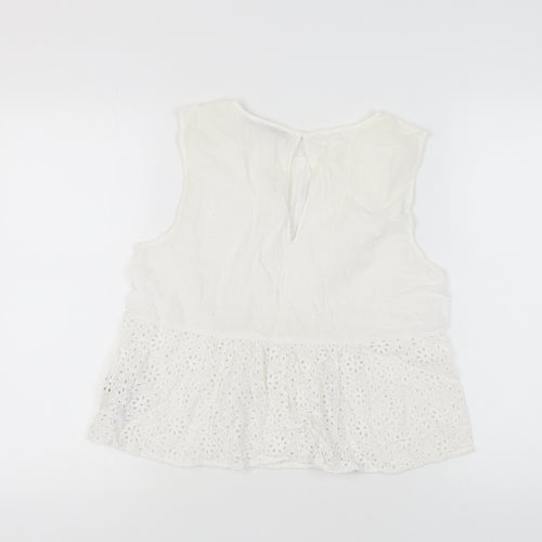 Zara Women’s White Cotton Sleeveless Blouse M