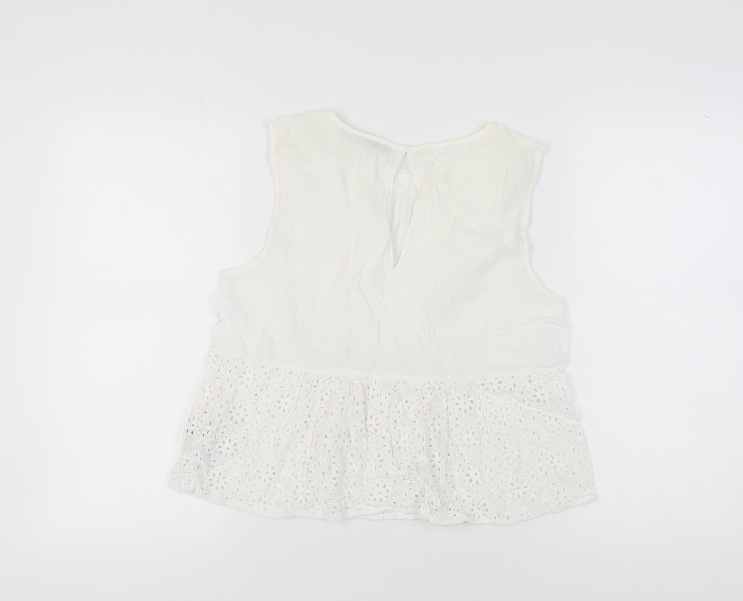 Zara Women’s White Cotton Sleeveless Blouse M