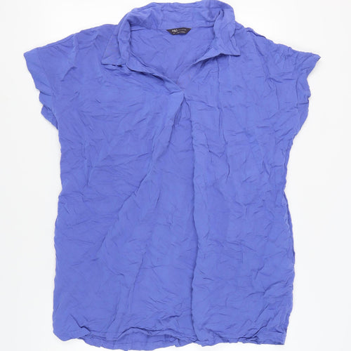 Marks & Spencer Women's Blue Blouse, Size 22, Collared