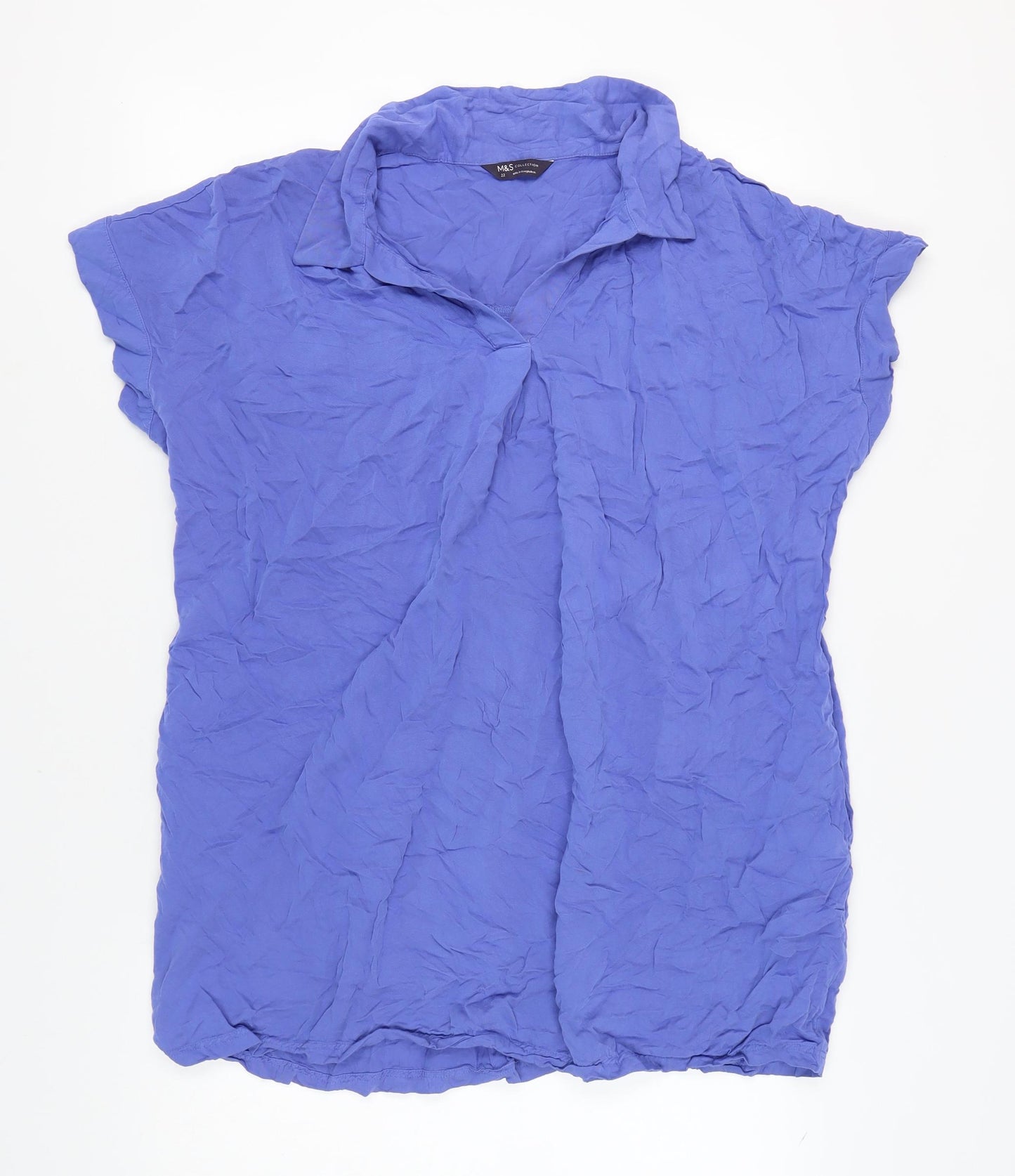 Marks & Spencer Women's Blue Blouse, Size 22, Collared