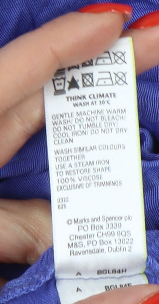 Marks & Spencer Women's Blue Blouse, Size 22, Collared