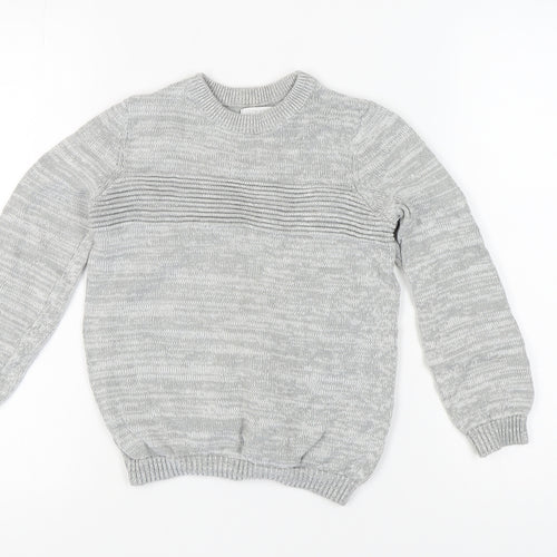Bluezoo Boys Grey Cotton Pullover Jumper, 8-9 Years