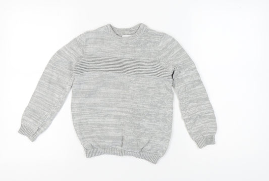 Bluezoo Boys Grey Cotton Pullover Jumper, 8-9 Years
