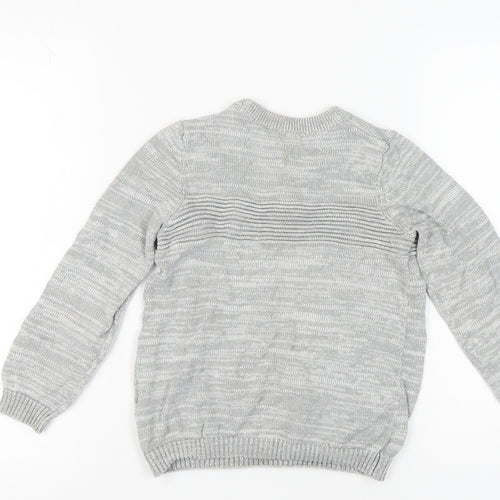 Bluezoo Boys Grey Cotton Pullover Jumper, 8-9 Years
