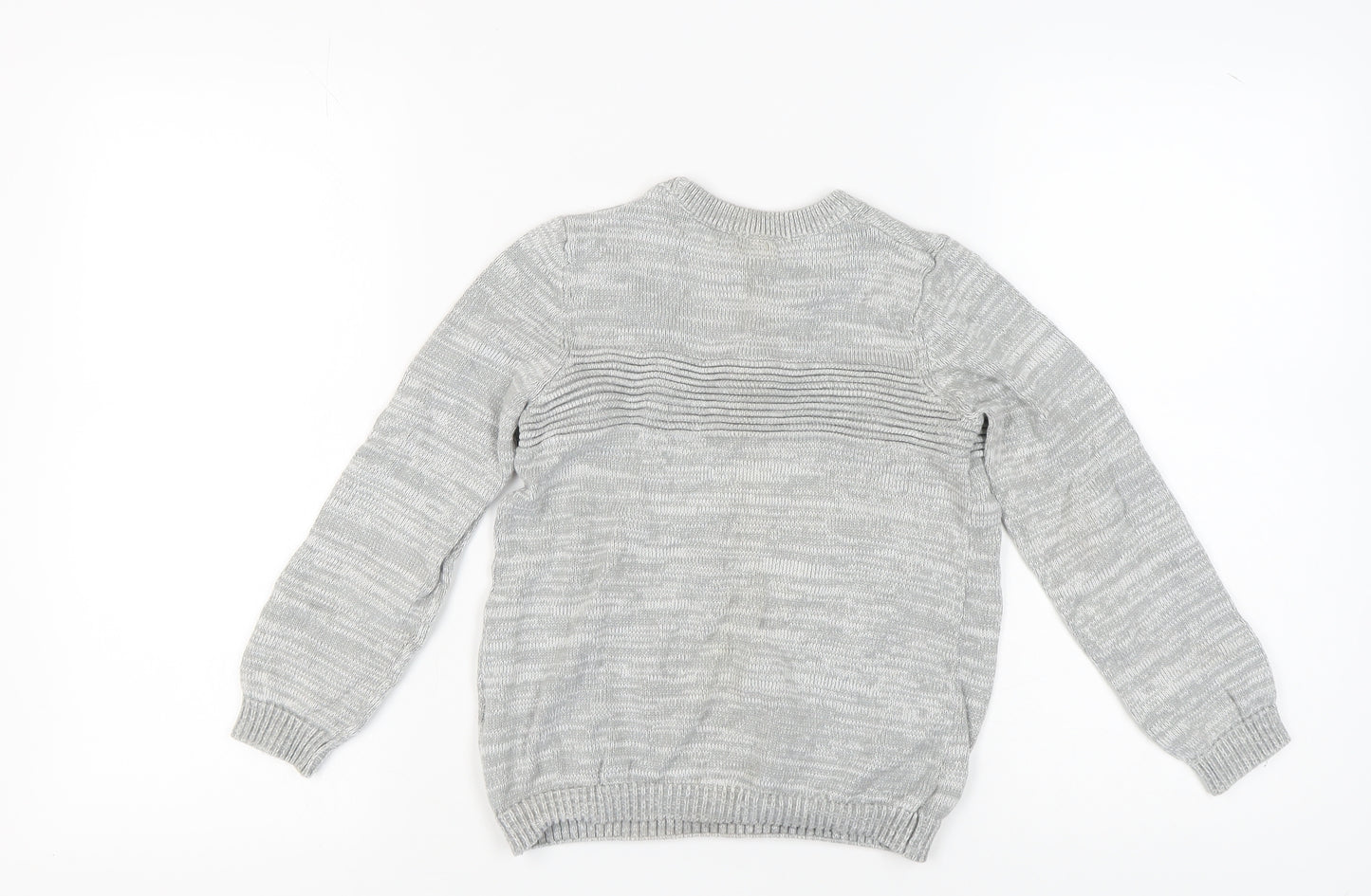 Bluezoo Boys Grey Cotton Pullover Jumper, 8-9 Years