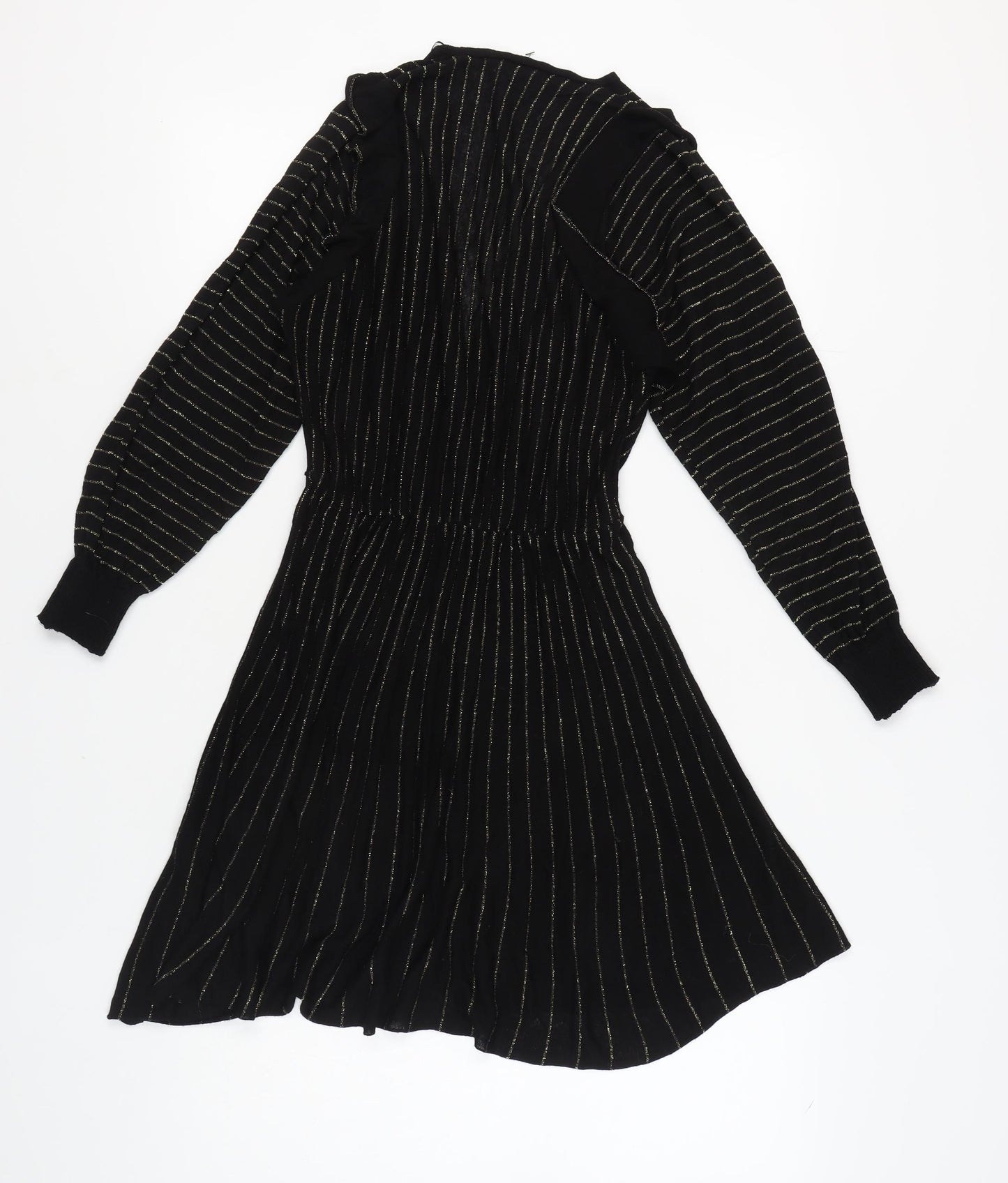 Zara Women's Black Striped Knit Dress S