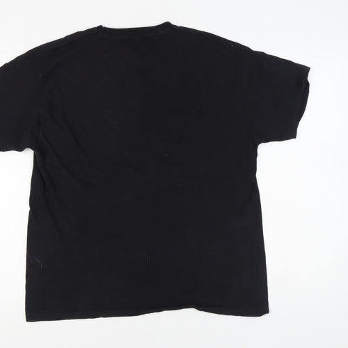 Boohoo Women's Black Graphic T-Shirt Medium