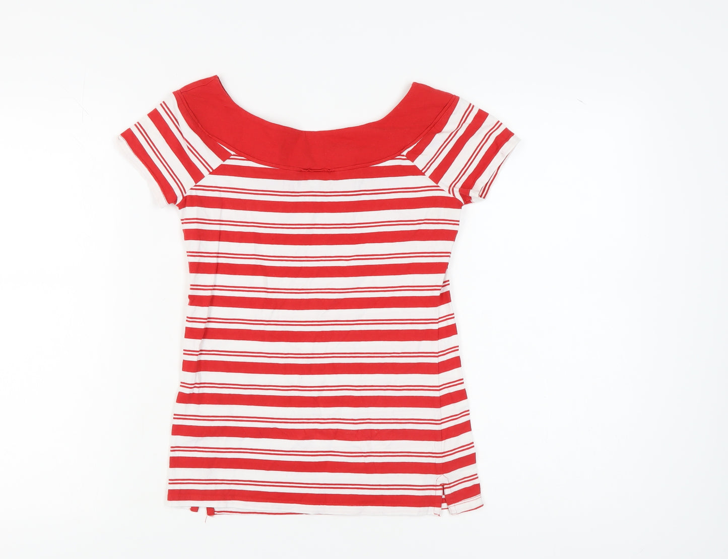 Next Women's Red Striped Scoop Neck Petite Top