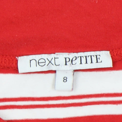 Next Women's Red Striped Scoop Neck Petite Top