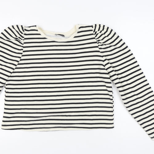 Zara Women's Black L Striped Sweatshirt