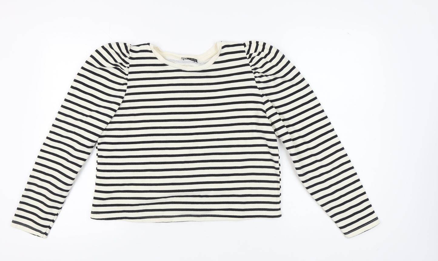 Zara Women's Black L Striped Sweatshirt