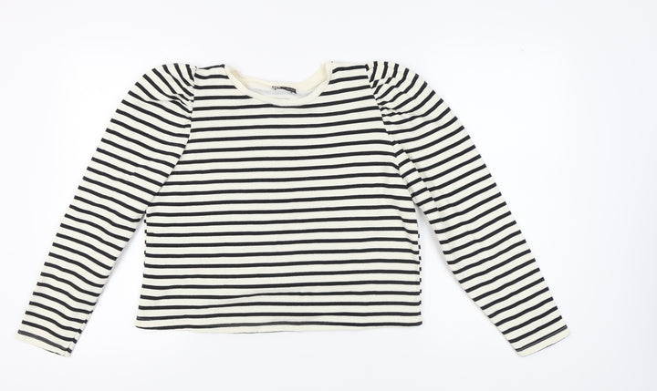 Zara Women's Black L Striped Sweatshirt