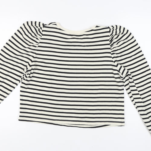 Zara Women's Black L Striped Sweatshirt