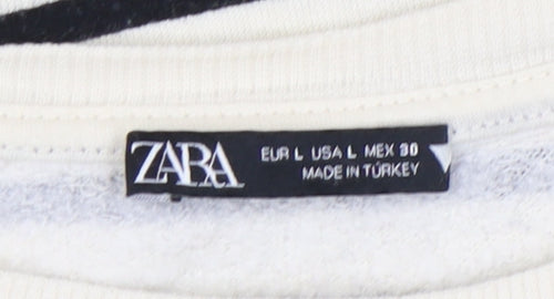 Zara Women's Black L Striped Sweatshirt