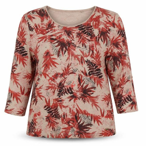TIGI Women Beige Floral T-Shirt Size 10