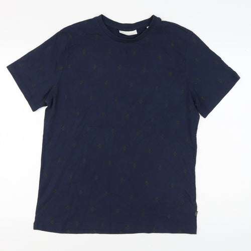 CASUAL FRIDAY Men's Blue Geometric T-Shirt, Size L