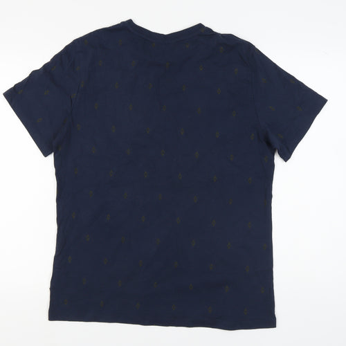 CASUAL FRIDAY Men's Blue Geometric T-Shirt, Size L