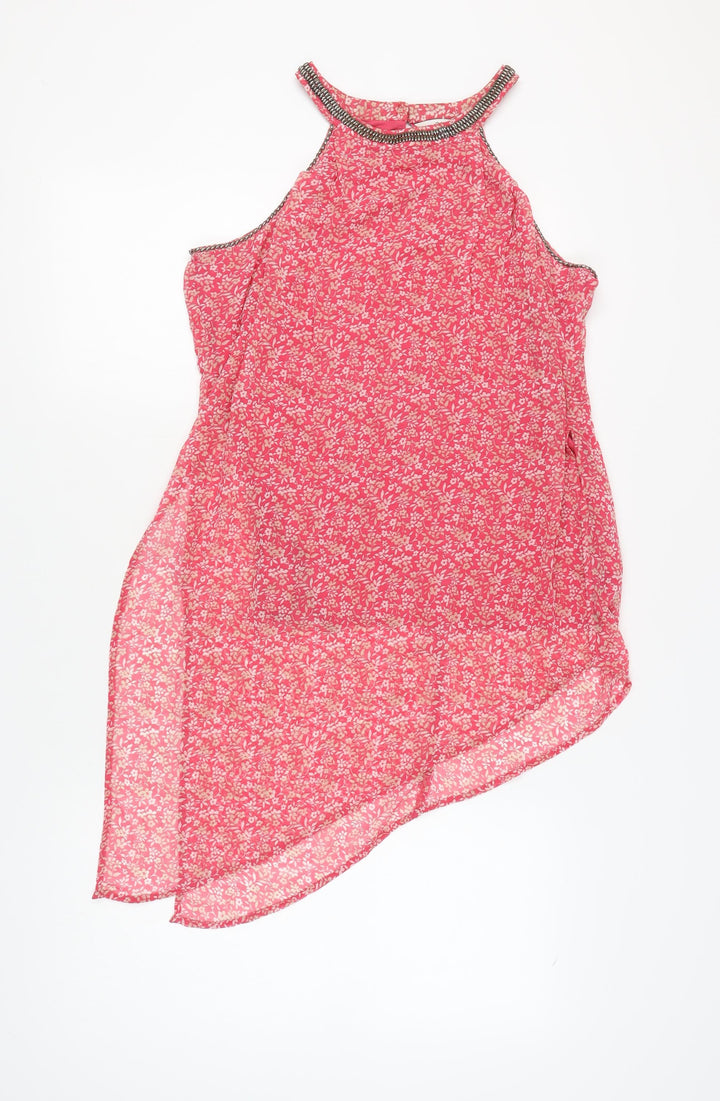Next Women's Pink Floral Halter Tank Top Size 16