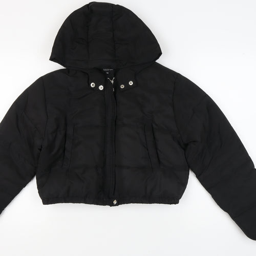Boohoo Women's Black Puffer Jacket Size 14