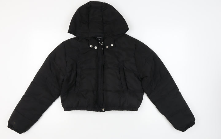 Boohoo Women's Black Puffer Jacket Size 14