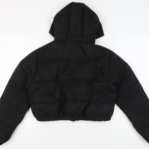 Boohoo Women's Black Puffer Jacket Size 14