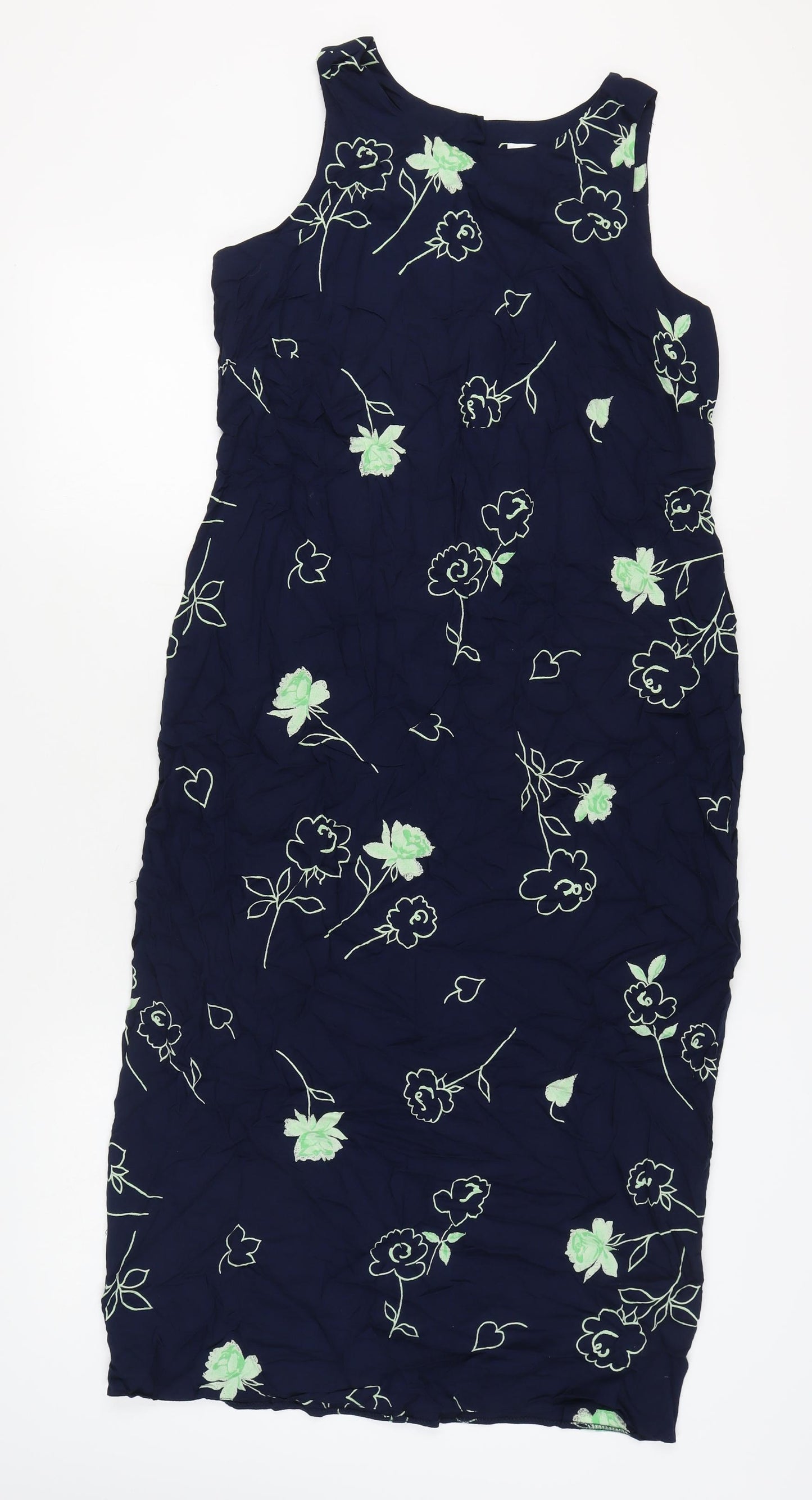 New Look Women's Blue Floral Shift Dress Size 18