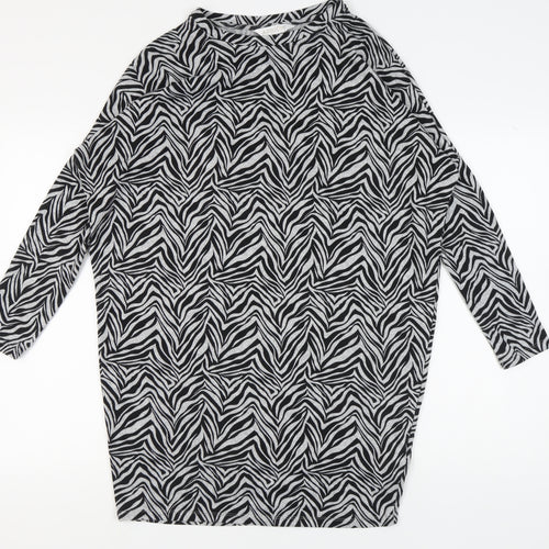 Apricot Women's Black Zebra Print Dress Size 10