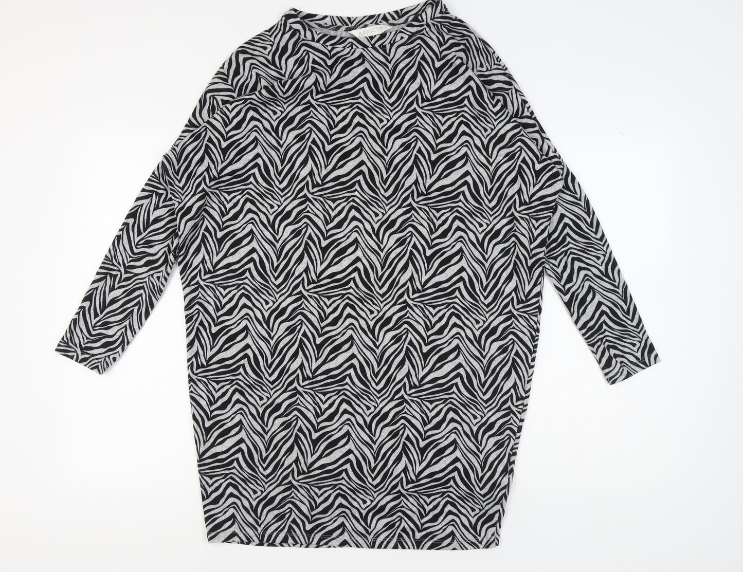 Apricot Women's Black Zebra Print Dress Size 10