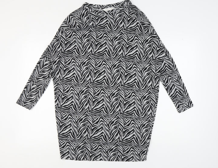 Apricot Women's Black Zebra Print Dress Size 10