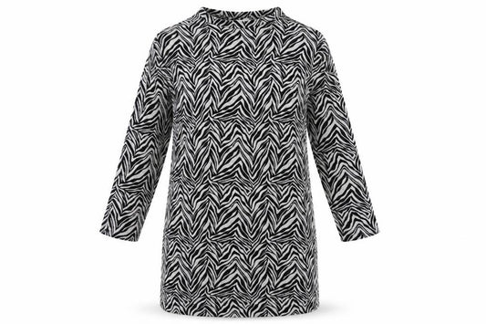Front view of Apricot Women's Black Zebra Print Dress, size 10