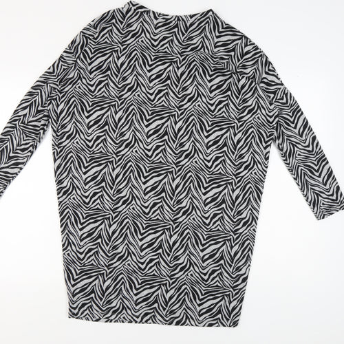 Apricot Women's Black Zebra Print Dress Size 10