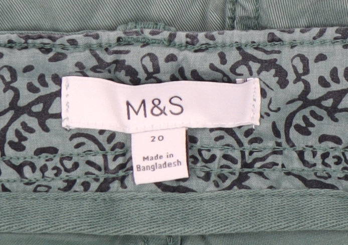 Marks and Spencer Women's Green Cargo Shorts Size 20