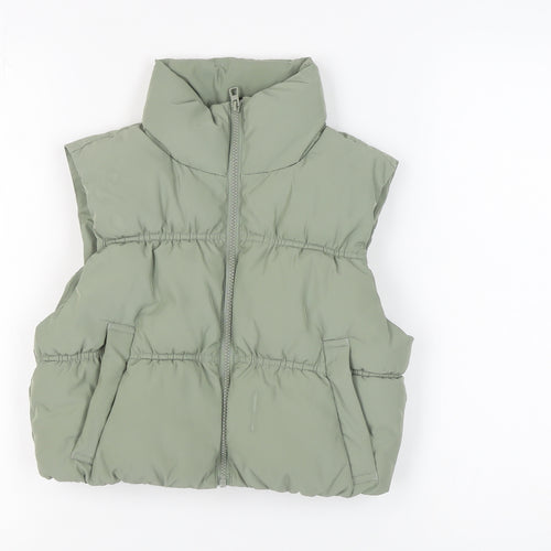 H&M Women's Green Puffer Waistcoat 2XS Casual