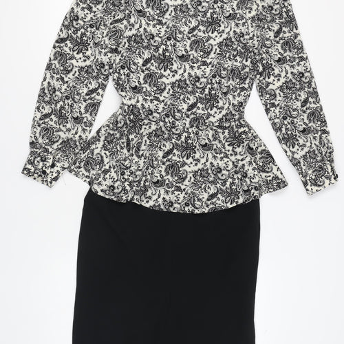 St Michael Women's Black & White Paisley Dress Sz 10