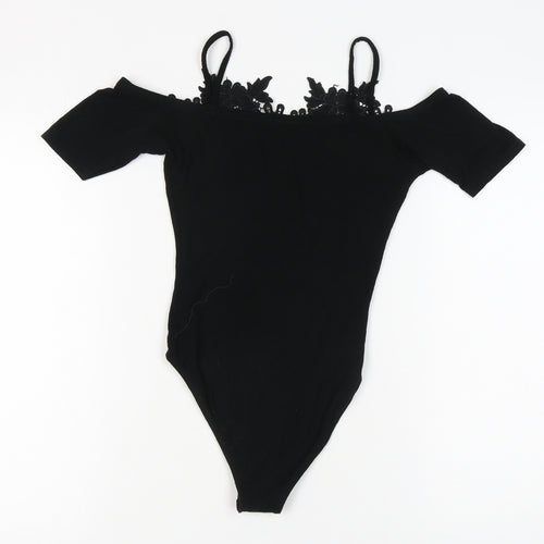 Miss Selfridge Women's Black Lace Bodysuit Size 8 Petite
