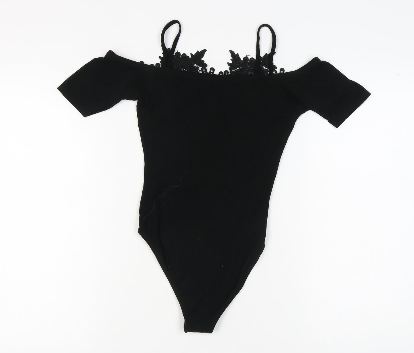 Miss Selfridge Women's Black Lace Bodysuit Size 8 Petite