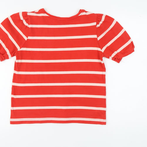 Next Women's Red Striped T-Shirt, Size 12, Puff Sleeve