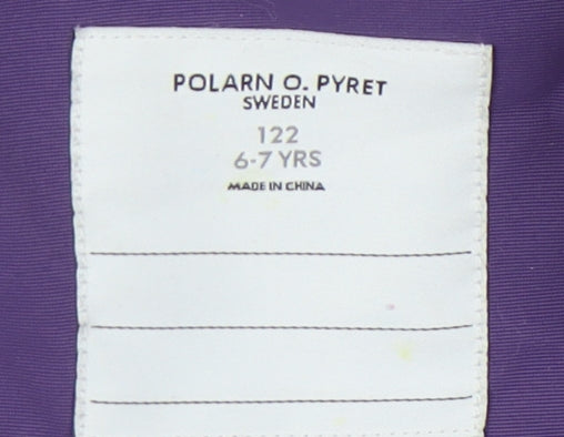 Polarn O. Pyret Girls Purple Waterproof Jacket 6-7 Years