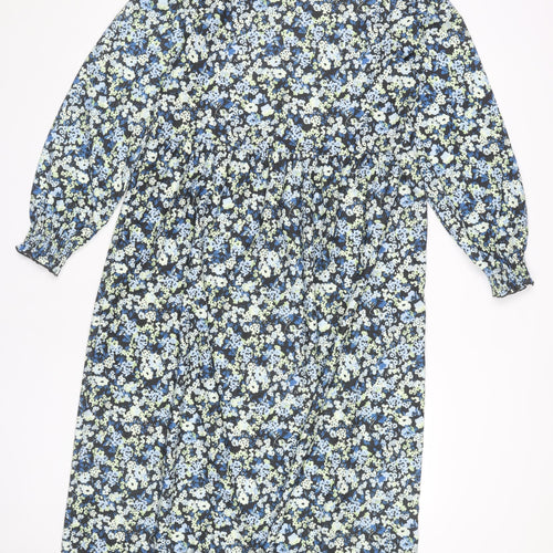New Look Women's Blue Floral Dress Size 12