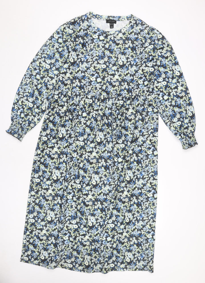 New Look Women's Blue Floral Dress Size 12