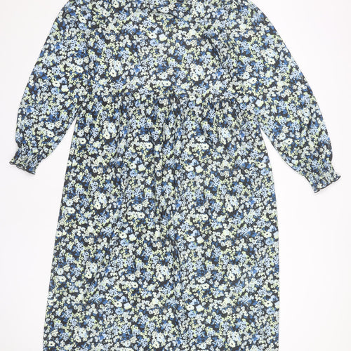 New Look Women's Blue Floral Dress Size 12