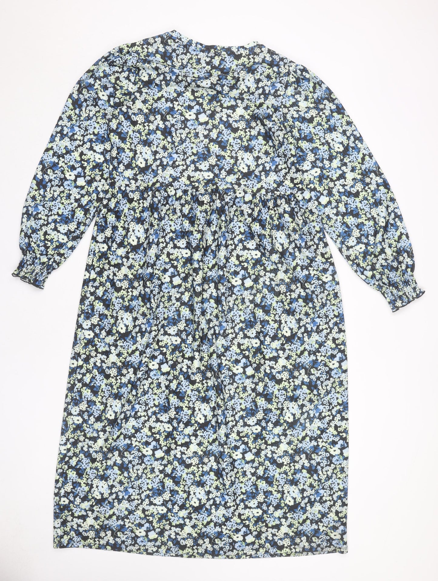 New Look Women's Blue Floral Dress Size 12
